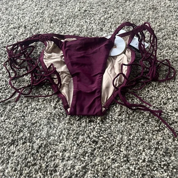 PQ swim Mila bathing suit set in Sangria small top and medium bottom NWT - Picture 11 of 14